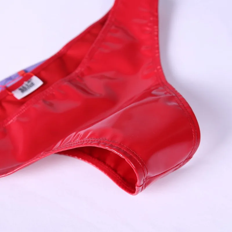 Размера плюс латекс блестящие с низкой посадкой трусики стринги сексуальные