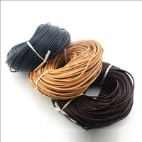 1 5 2 2 5 3 4 5 6 mm black brown round real genuine leather jewelry cord string lace rope diy necklace bracelet making finding