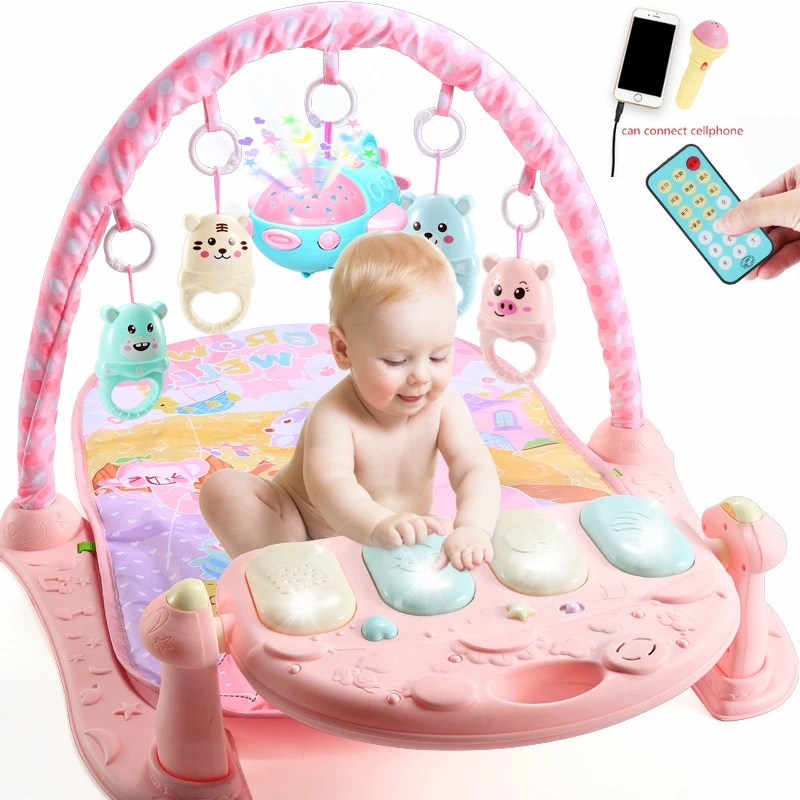 Музыкальный коврик для детей с проекционным пультом управления микрофоном