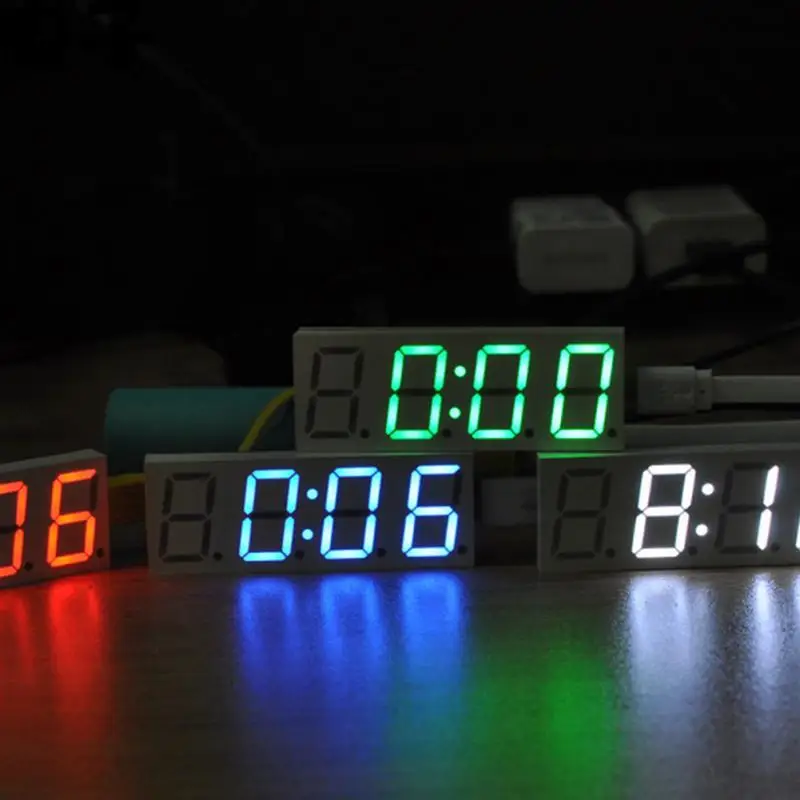 Electronic Clock LED Display 0.8inch Dot Matrix Digital Kit Car 5V Mciro USB Powered Night Light |