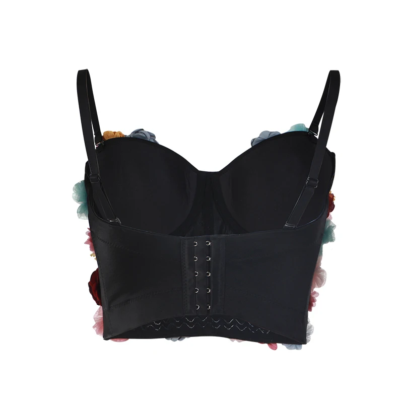 Женский топ с открытыми плечами VGH пикантный Топ без рукавов цветочной вышивкой