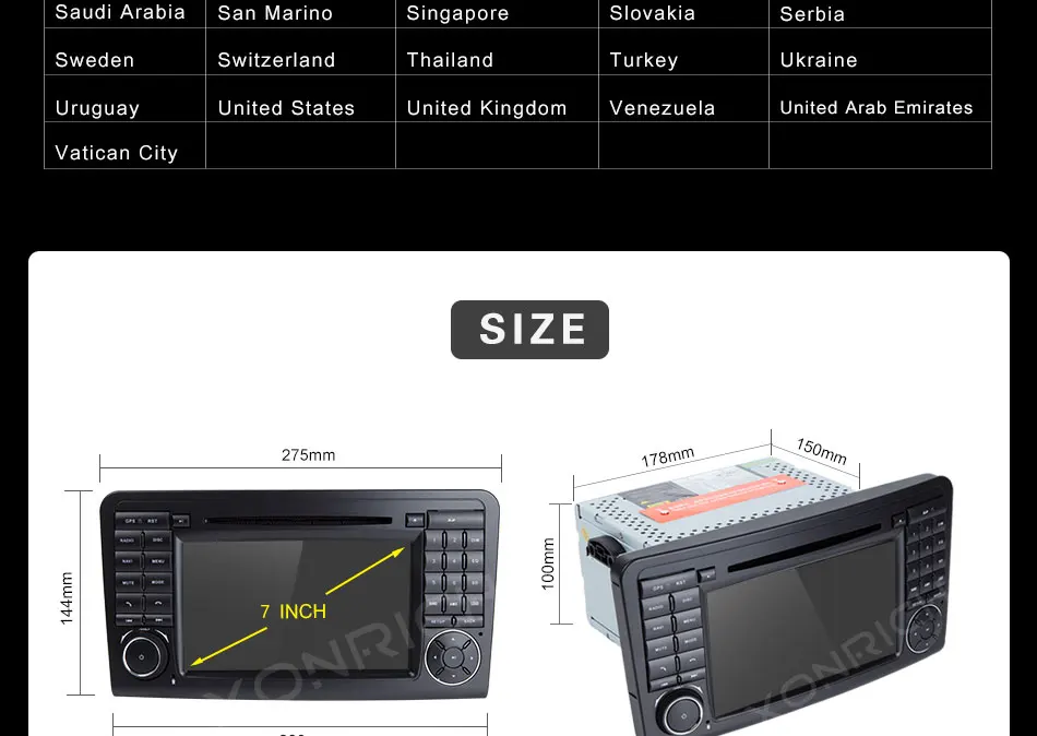 Xonrich 2 din Автомобильный мультимедийный плеер для Mercedes Benz ML W164 ML300 GL X164 GL320 350 420 450 500 R W251 GL320 GL500