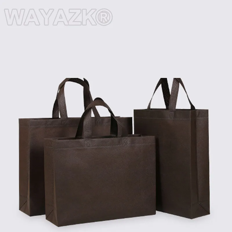 brown color 100 шт./лот) Персонализированная Заказная сумка для покупок с логотипом с вашим собственным логотипом бренда, напечатанным для продвижения - Цвет: brown color