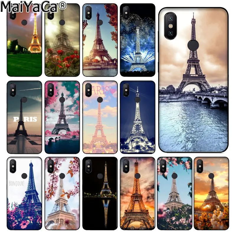 MaiYaCa Эйфелева башня Париж Любовь Розовый Черный ТПУ мягкий чехол для телефона Xiaomi