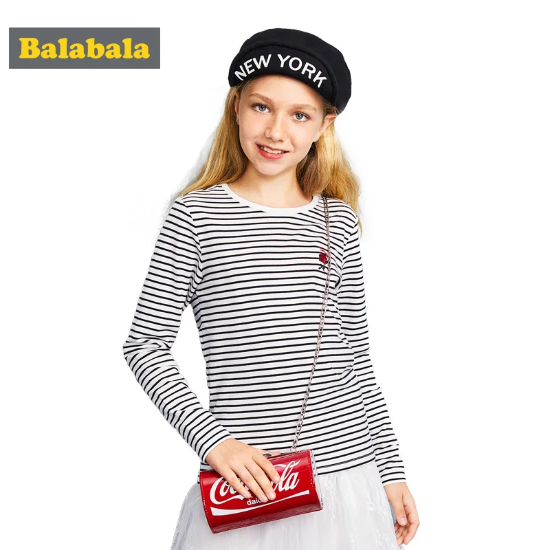 Balabala/Одежда для девочек Весенняя футболка с длинным рукавом roupas/Толстовка