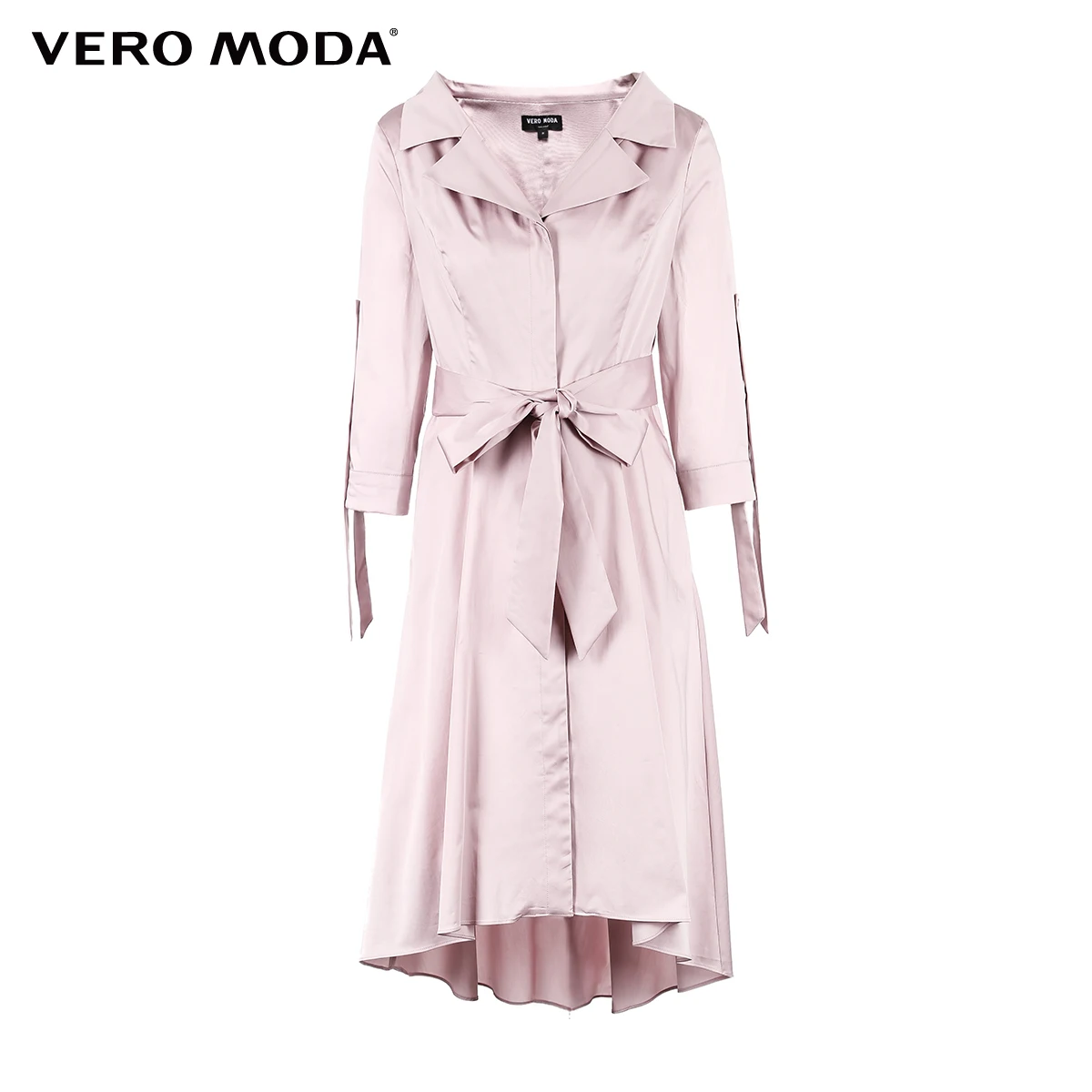 Vero Moda платье женское декоративные ленты 3/4 рукава однобортное платье-рубашка | 31837C508
