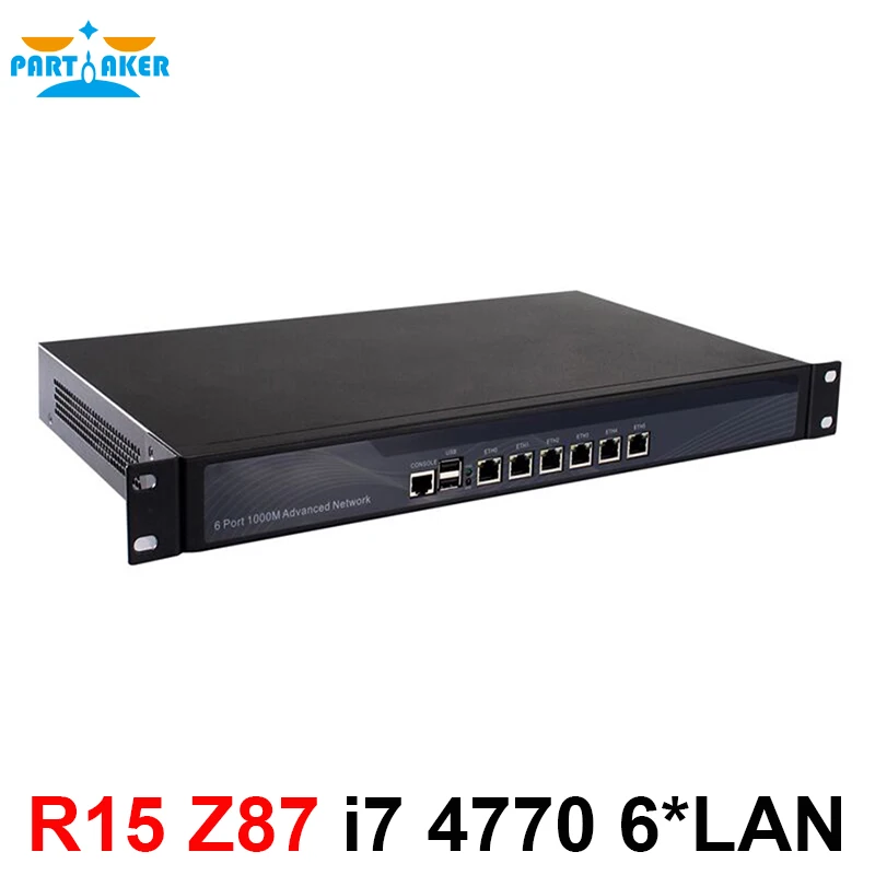 Partaker 1U Firewall pfsense firewall appliance with 6 Gigabit LAN Intel Quad Core i7 4770  Wayos PFSense ROS support AES-NI