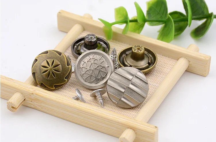 1 пара металлических пуговиц I-Button золотые ковбойские пуговицы для куртки брюк