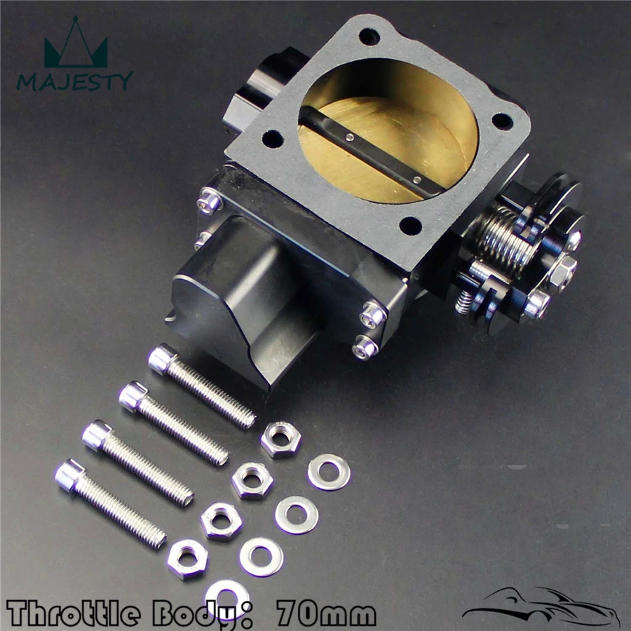 70 мм дроссельной заслонки для Mitsubishi EVO7 EVO8 EVO9 4G63 03-07 EVO 7 8 9 черный