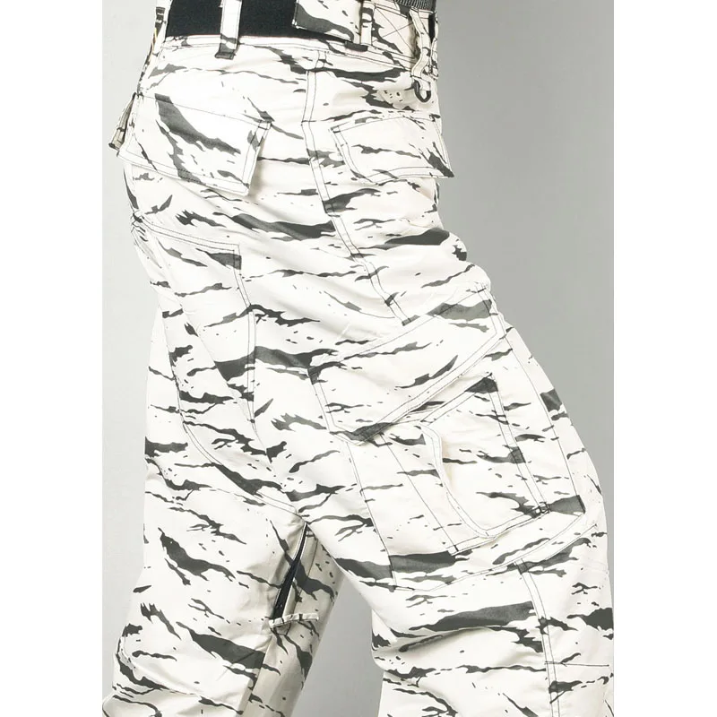 Новинка зимние штаны в стиле милитари с теплым белым песком и водозащитой для