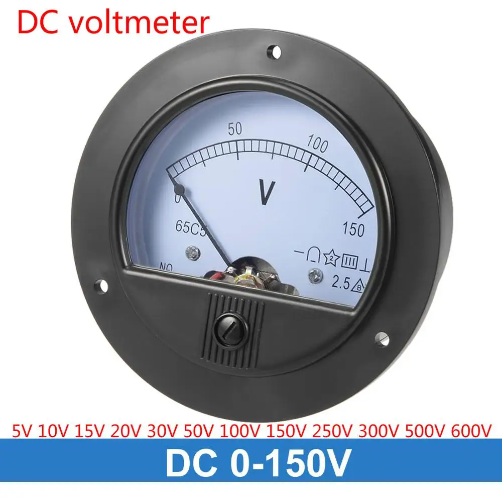 Вольтметр постоянного тока 65C5 5V 10V 15V 20V 30V 50V 100VDC 0 150V 250V 300V аналоговая панель