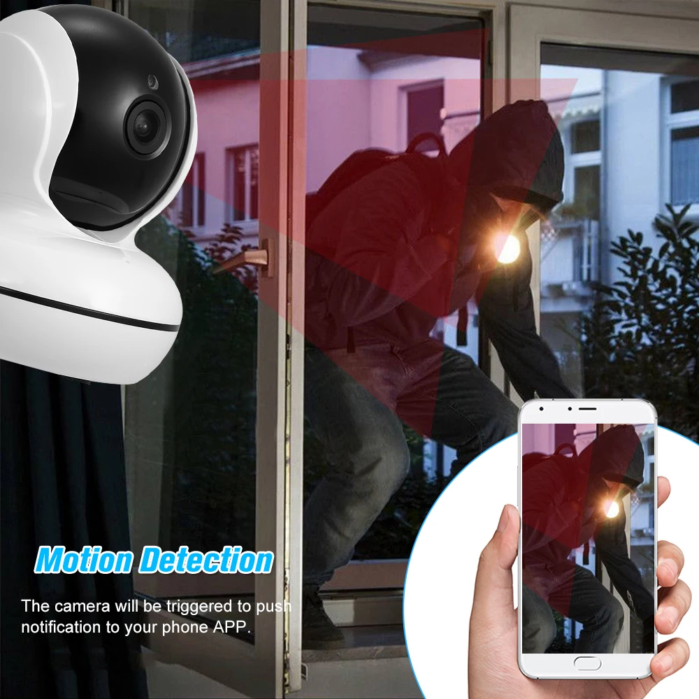 

1080P Security Indoor Camera WiFi Home Surveillance IP Camera P2P Network PTZ Camera Baby/Store/Office/Pet/Elder Monitoring