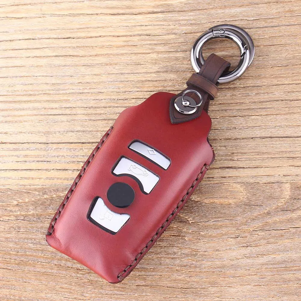 Dandkey 4 Buttons Smart Remote Leather Keyless Shell Car Key Cover For BMW F CAS4 5 Series 7 Fob Case | Автомобили и мотоциклы