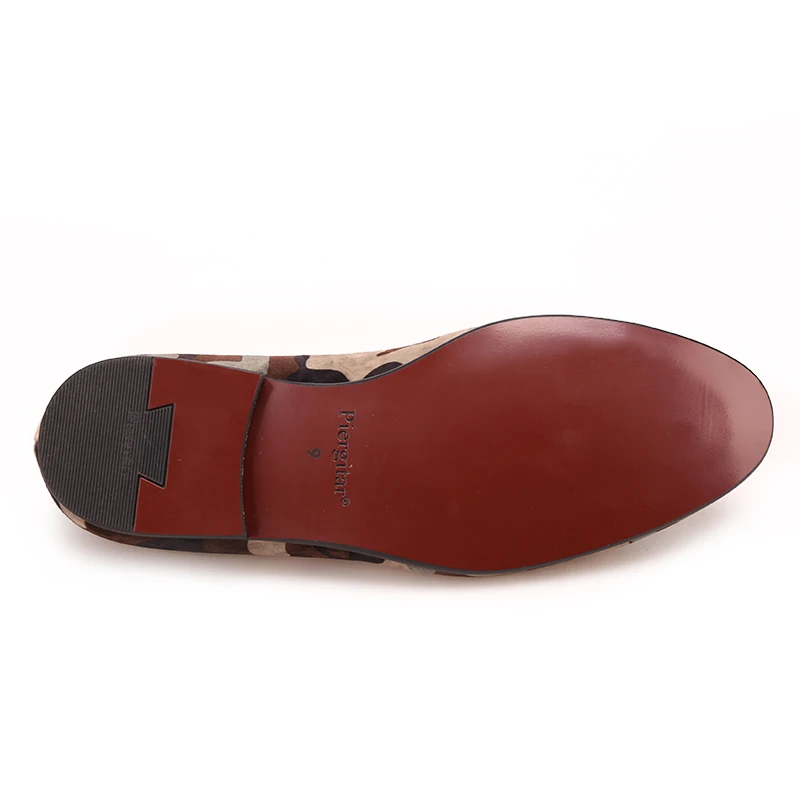 PIERGITAR new similar supreme camouflage designs men velvet shoes Fashon Party and Show loafers big size male slippers | Обувь