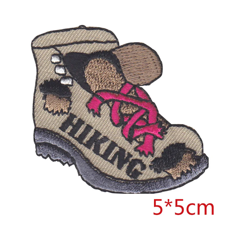 

HIKING BOOT hiker otudoors sports iron-on patch embroidered applique