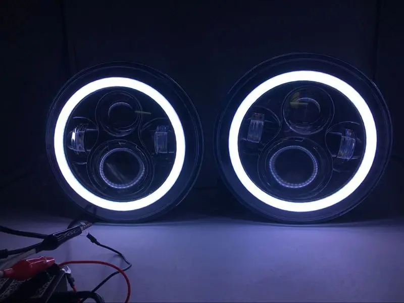 Авто автомобиль " дюймов круглые фары наборы для VW Beetle 1950-1979 Вт/Bluetooth RGB DRL Halo Кольцо Hi/Low Beam DOT одобрено