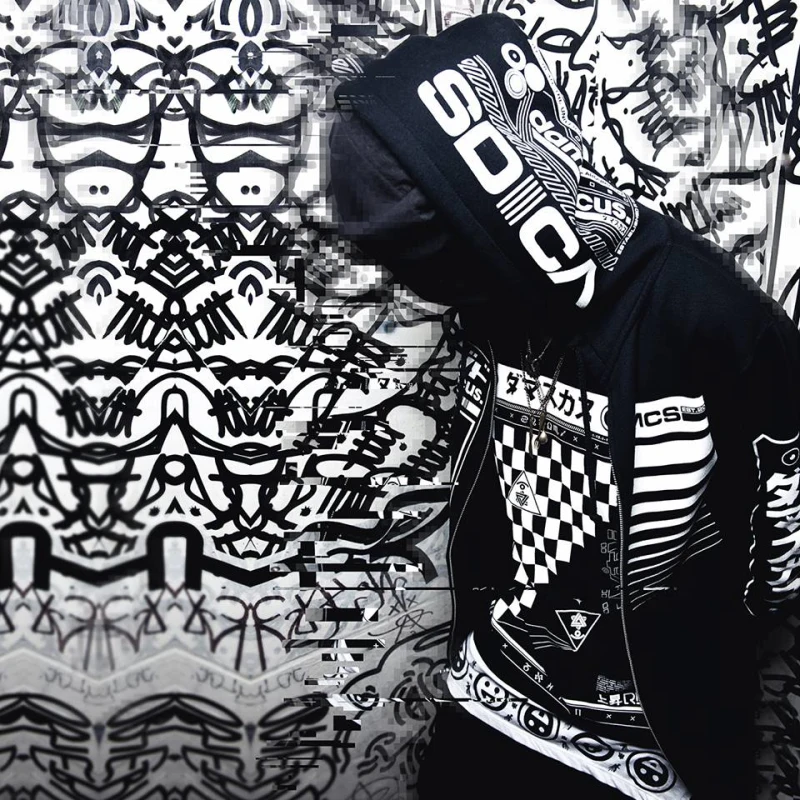 Модные вышивка забавный кот волна печатных флисовые толстовки 2018 зима Японии