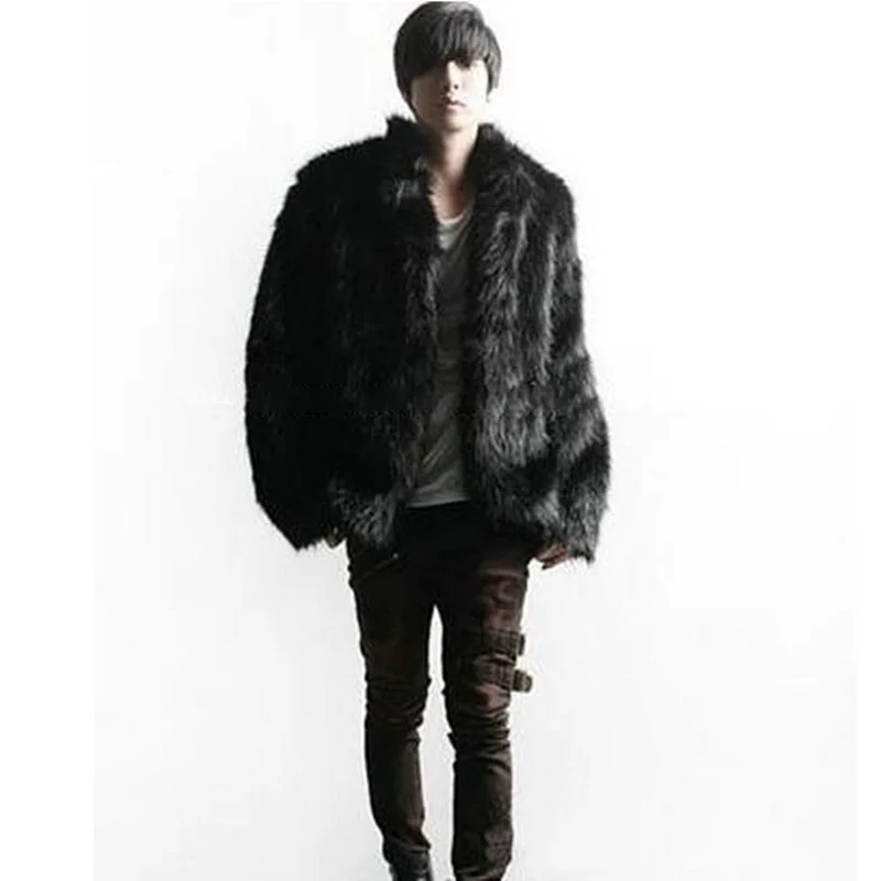 Новинка Осень-зима 2018 мужское меховое пальто из искусственного лисьего меха