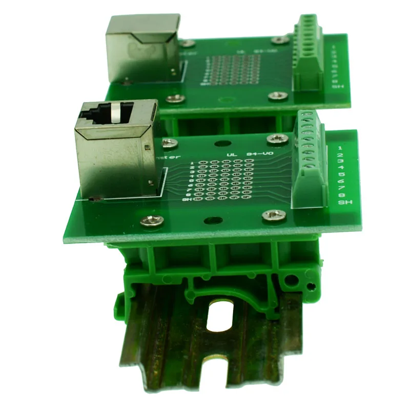 Горизонтальный модуль RJ45 штекер соединитель адаптер Din рейка монтаж к клеммной