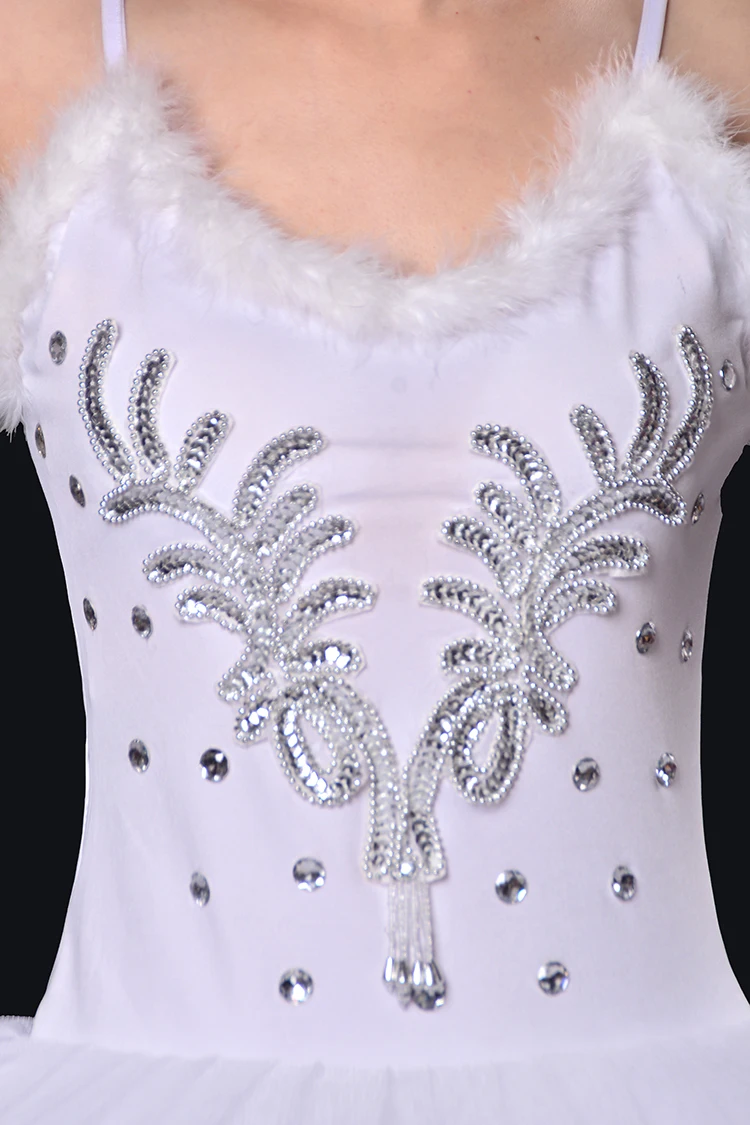 Балетная одежда вуаль костюмы для взрослых черно-белая Лебединая юбка с перьями