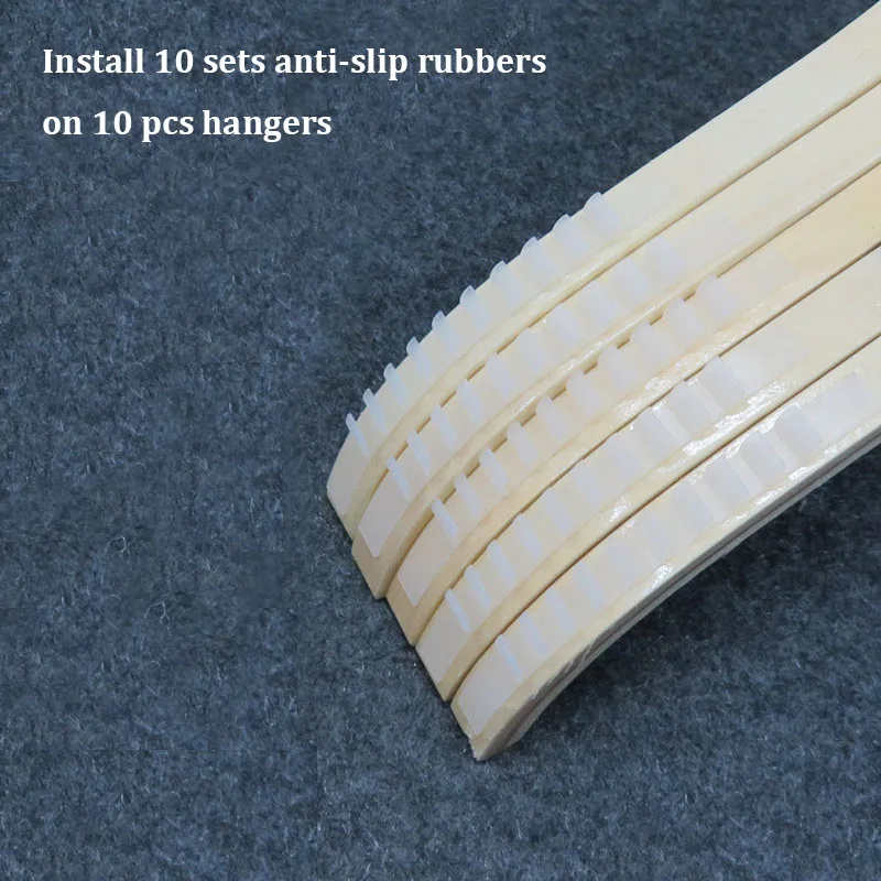 10 non slip rubbers 10 шт./партия золотые крючки, белые деревянные пальто, одежда, брюки, костюмы, вешалка, взрослые дети, белая деревянная стойка с золотыми крючками, сделать логотип - Цвет: 10 non slip rubbers
