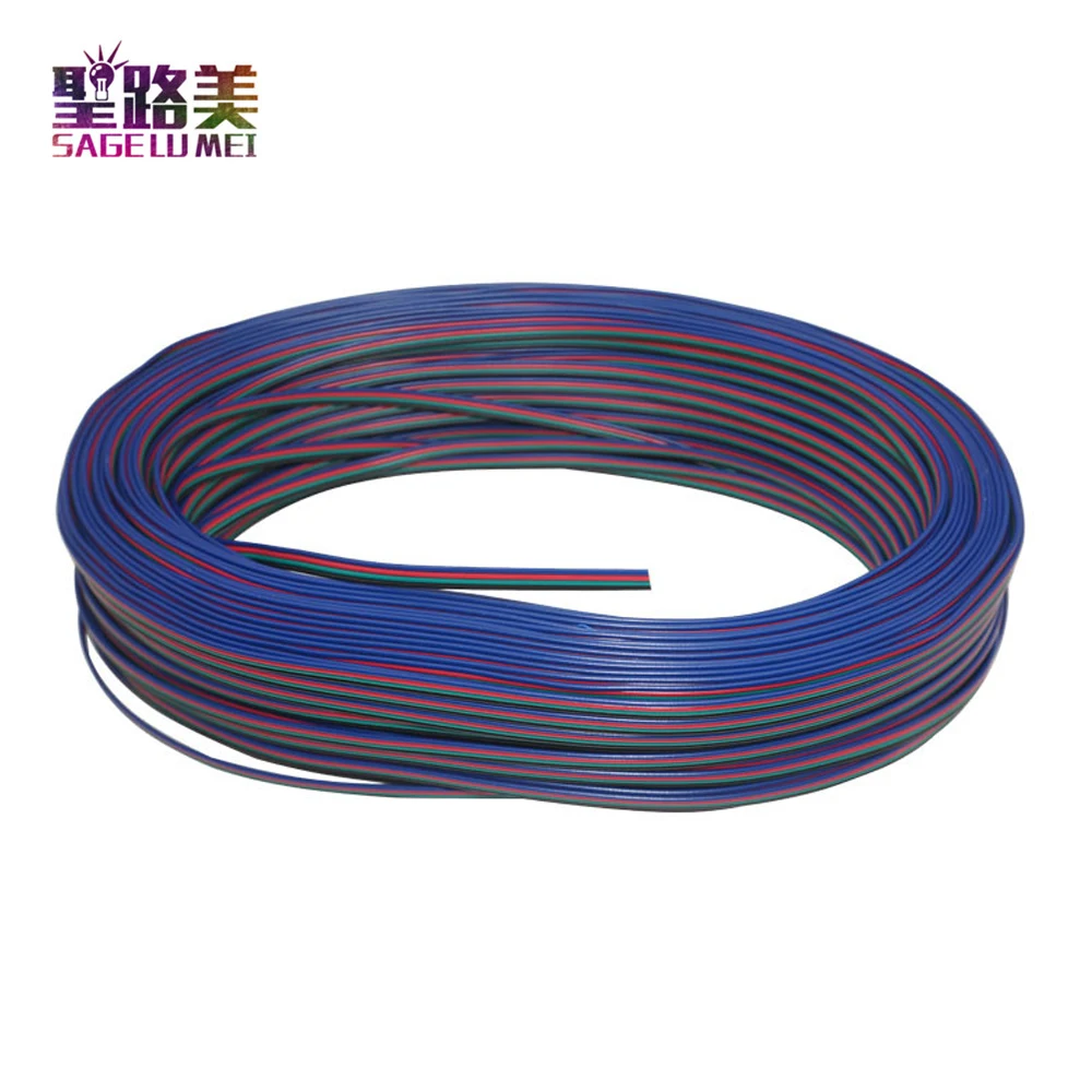 4 контактный Удлинительный разъем RGB 100 м/рулон кабель для 3528 5050 2801 8806 APA102