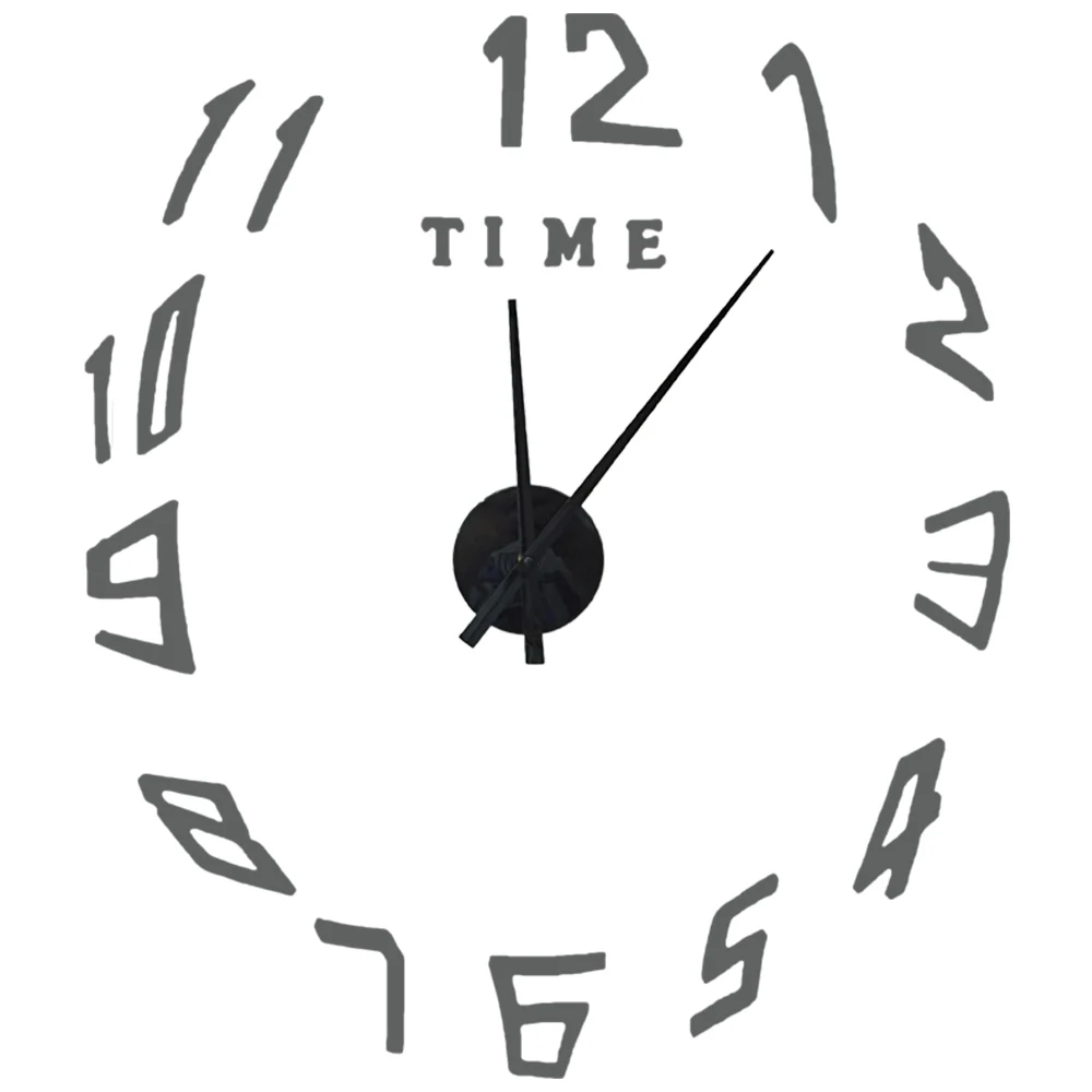 Wall Clock Gray Новинка, светящиеся часы, настенные часы Horloge 3d, сделай сам, акриловые зеркальные наклейки, украшение дома, для гостиной, кварцевые иглы, люминесцентные - Цвет: Wall Clock Gray