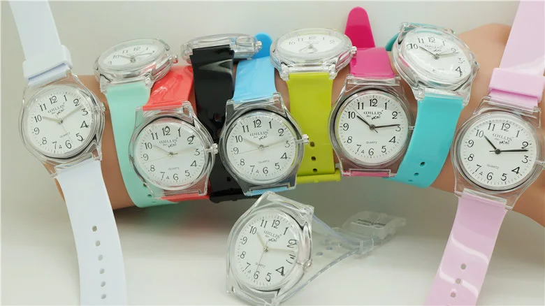 Часы наручные женские кварцевые с прозрачной оболочкой подарок для студентов