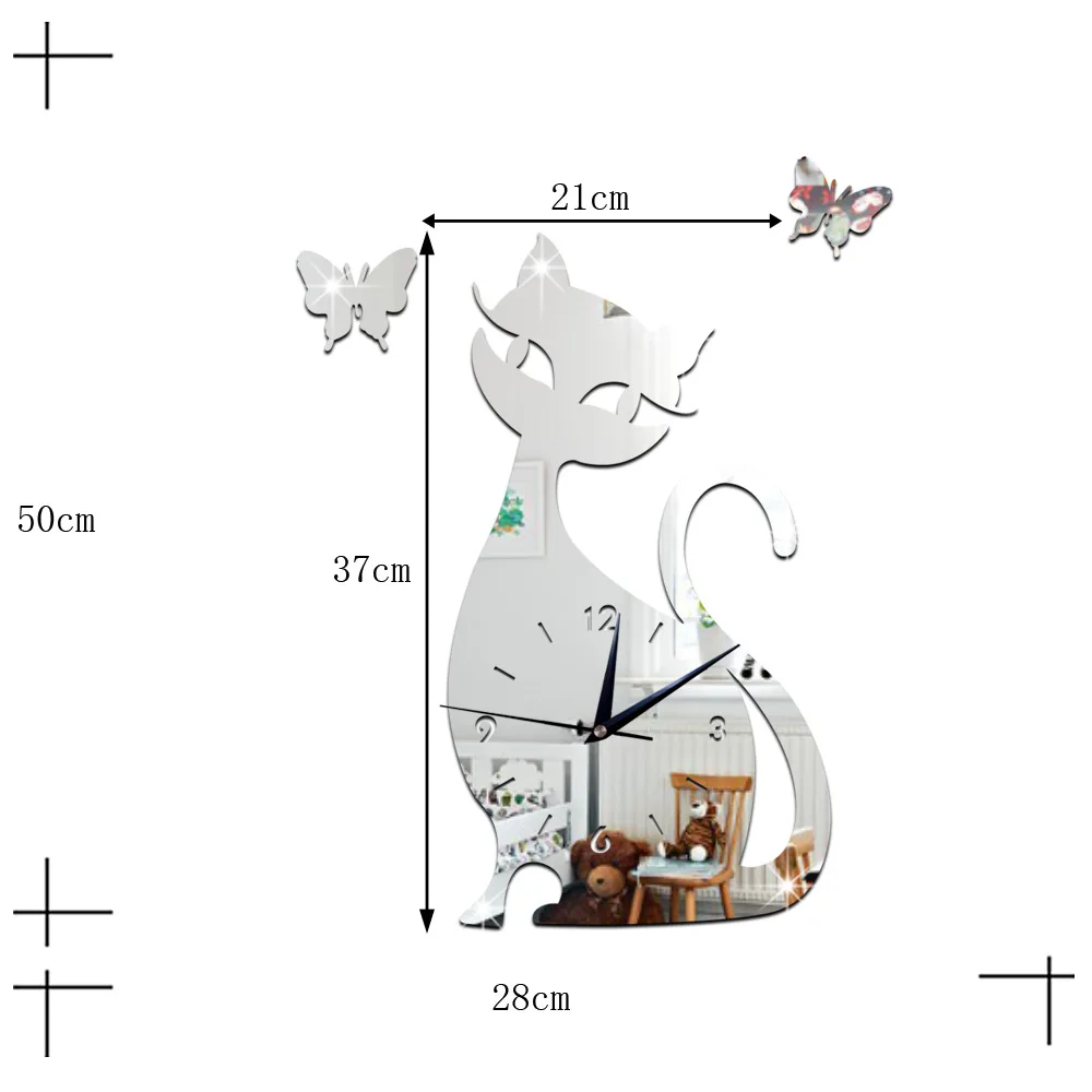 Зеркальные настенные часы Fun Life сделай сам специальный бесшумный настенный