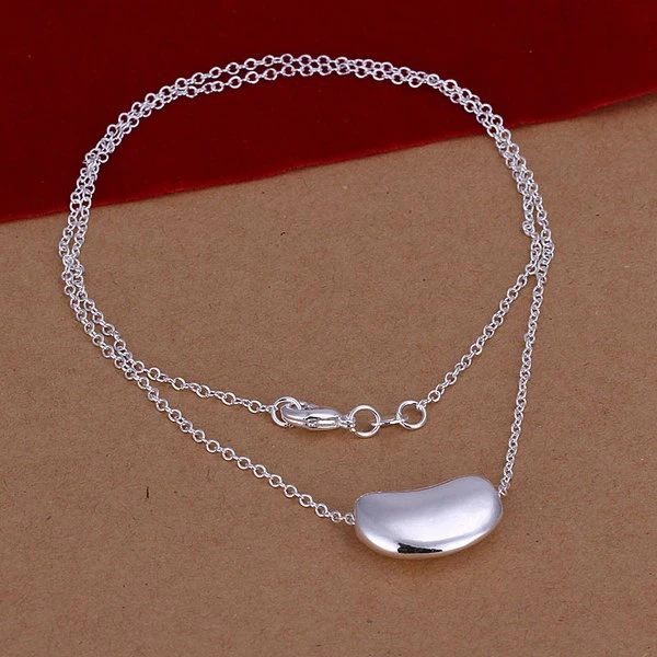 Ожерелье с серебряным покрытием из 925 пробы ожерелье большим зерном N108 |