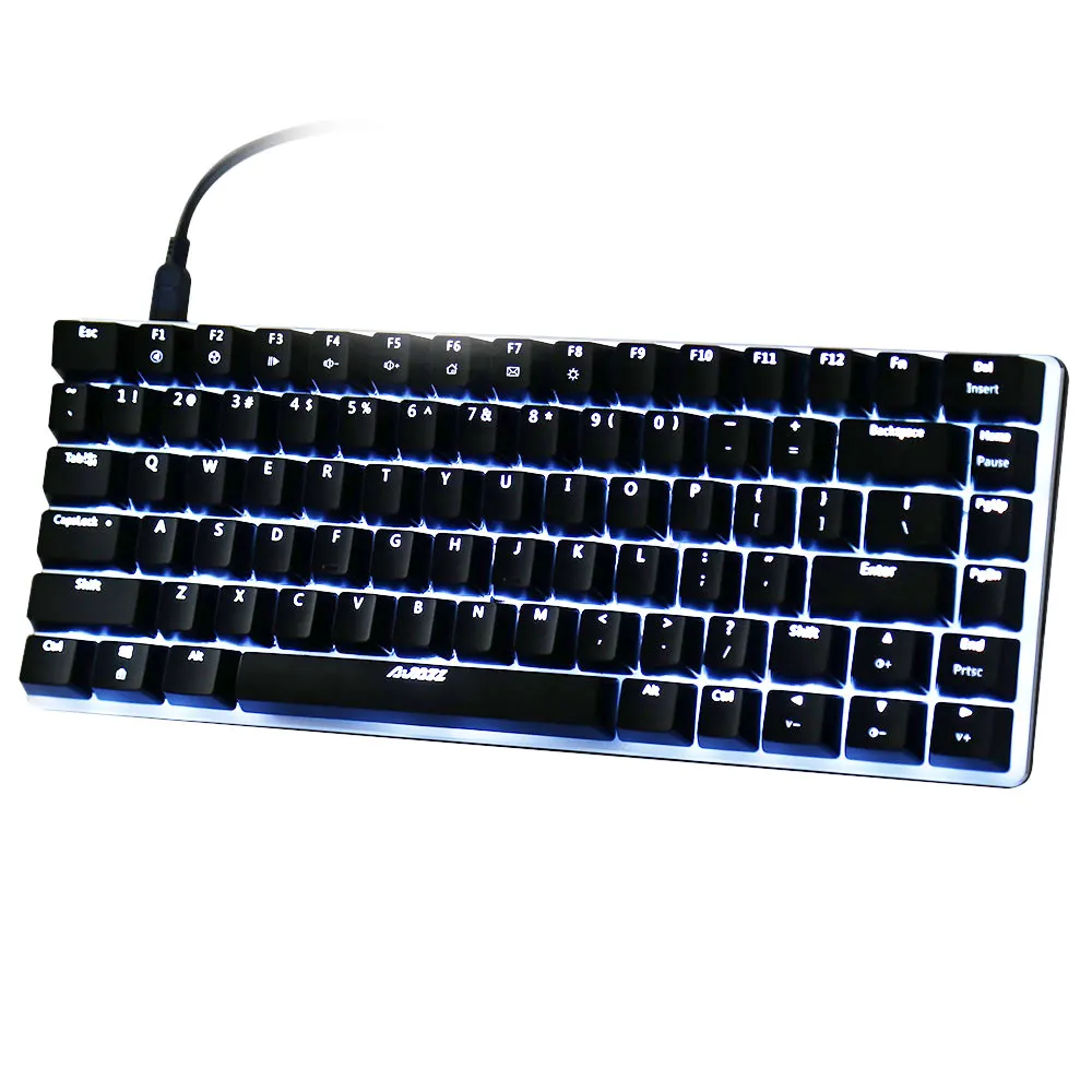 Ajazz AK33 82 клавиши клавиатура с подсветкой USB компьютерная геймера черные синие