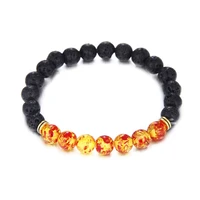 hot selling ambers lava stone natural bead bracelet chakra jewelry women men gift yoga stretch