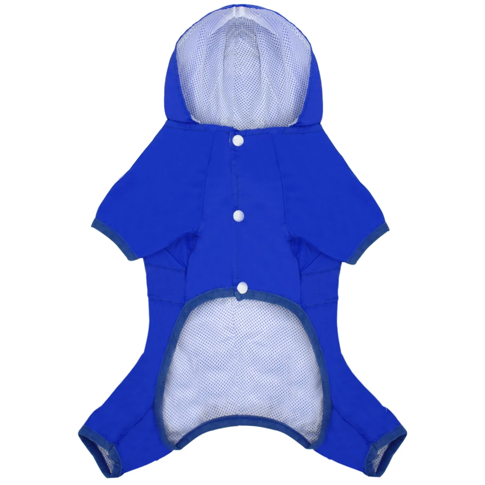 Blue Камуфляжный дождевик для собак, Одежда для животных для щенков, водонепроницаемая куртка, светоотражающий дождевик для собак, пальто для кошек с капюшоном для маленьких и средних собак, размеры s, m, l - Цвет: Blue