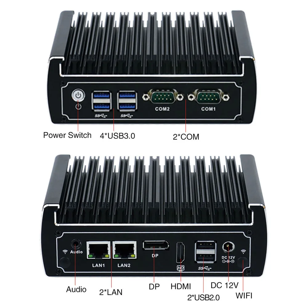 Minisys Безвентиляторный Компьютер linux intel core i5 6200u К 4 к Мини ПК dual nic barebone nvidia шт