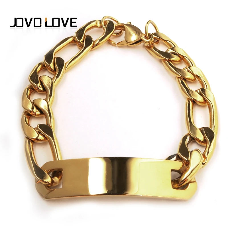 Мужские браслеты JOVO 2 стиля золотого/серебряного цвета кубинский Шарм ID