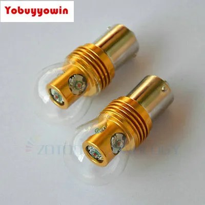 2 шт. Автомобильные светодиодные лампы янтарного/желтого цвета P21W 382 BA15s 1156 с одной