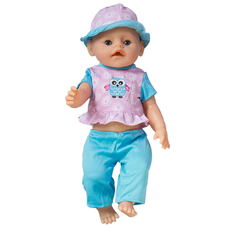 

3 pcs In 1,Hat+Shirts+Pants Fasshion Suits For 43 cm Born Doll 17 Inch Doll Clothes