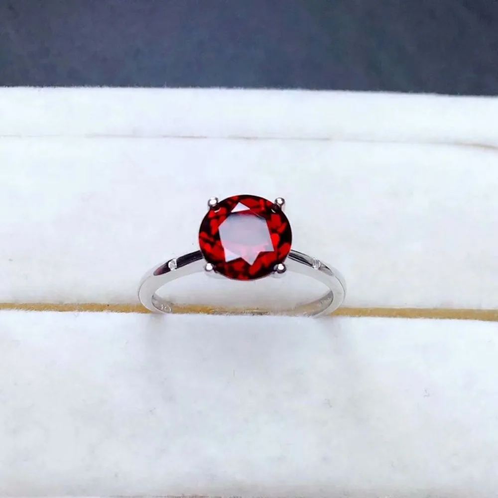 

Кольца SHILOVEM из серебра 925 пробы с натуральным красным гранатом, модные открытые кольца для вечеринок, оптовая продажа, изящный подарок для ж...