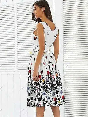 2017 Плиссированное летнее платье с цветочным принтом винтажное асимметричное