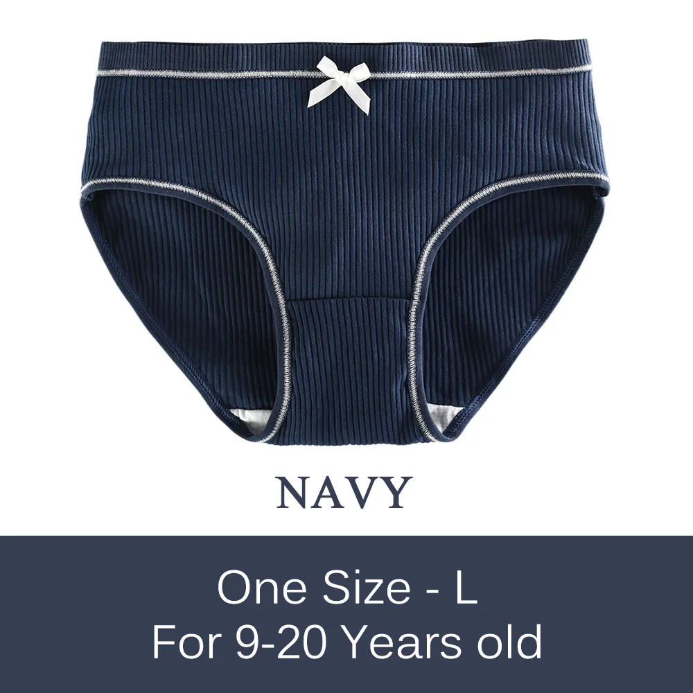 Navy SLAIXIU, хлопковые трусы для девочек, нижнее белье, детские трусы ярких цветов для девочек, детская одежда, один размер для От 9 до 20 лет - Цвет: Navy