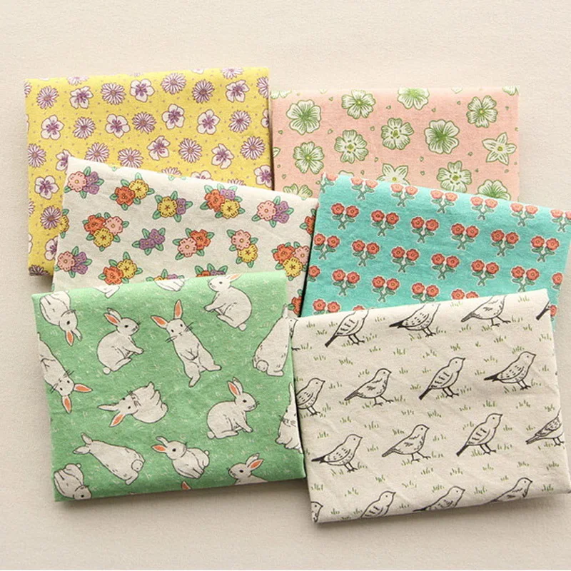 Льняная хлопковая ткань с принтом рибббит используется для DIY сумки перчатки