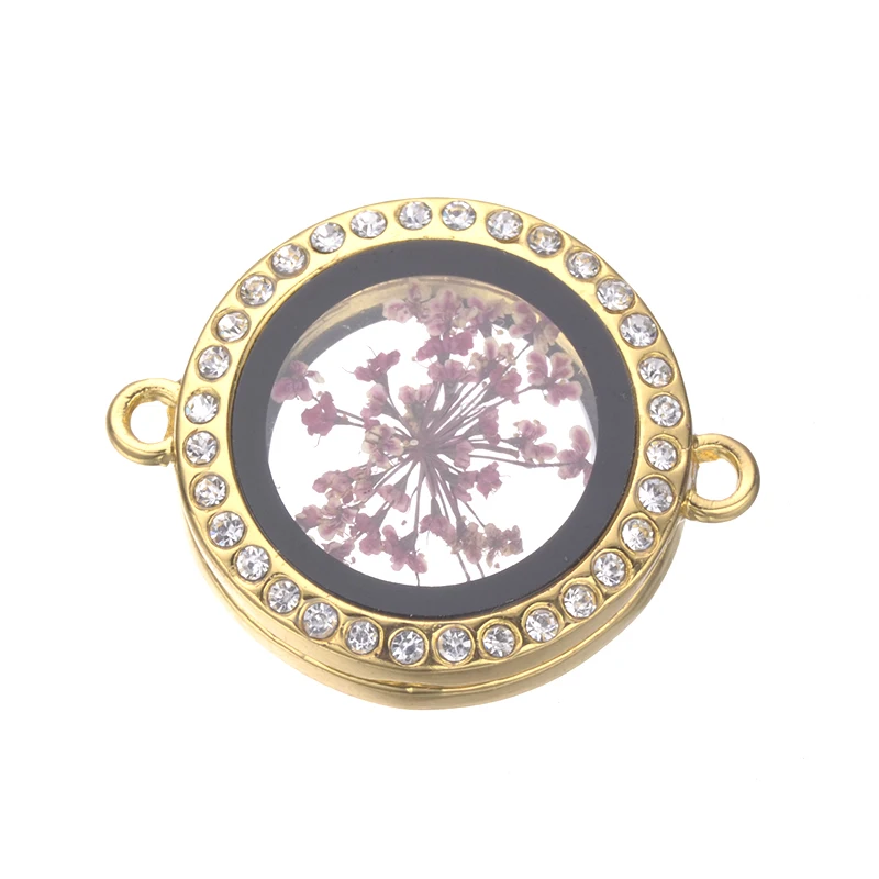 Плавающий высушенный цветок образец растения соединители из хрустального