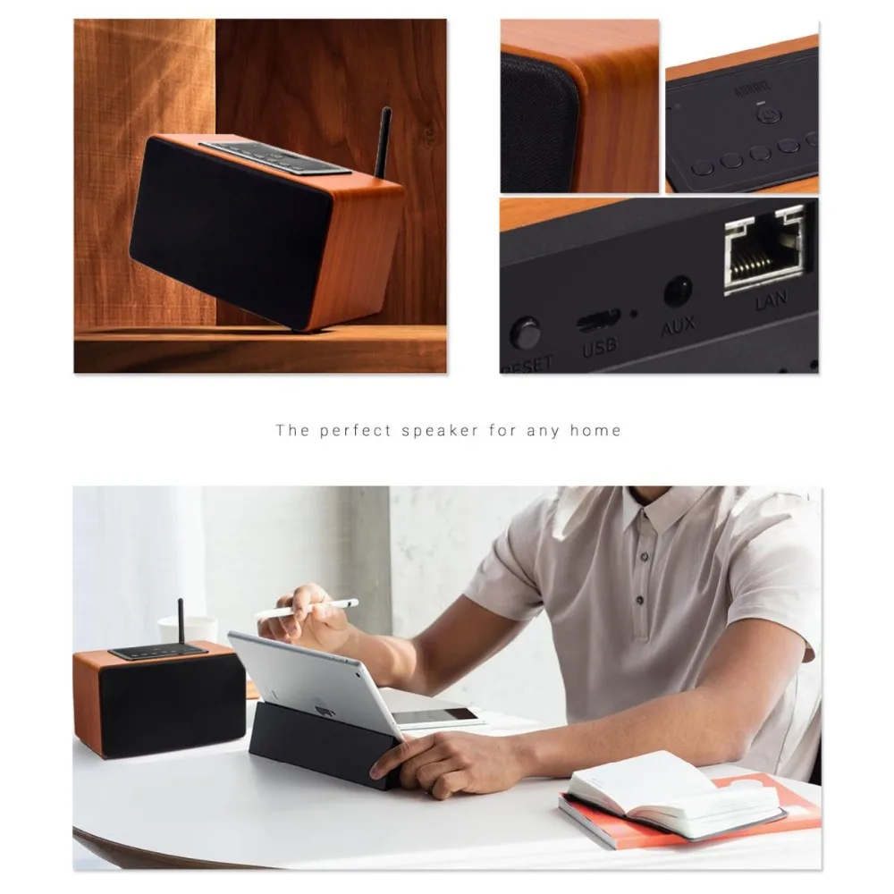 Беспроводной Bluetooth динамик WiFi мультирум HIFI стерео портативный динамик August WS350 с приложением для планшетов/смартфонов/ПК