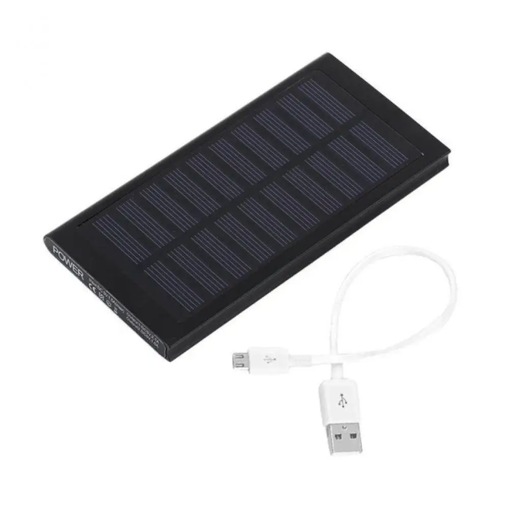 Ультра тонкий 20000 мАч Солнечный внешний аккумулятор Двойной USB СВЕТОДИОДНЫЙ свет