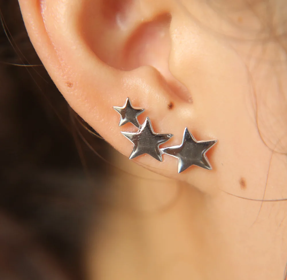 Pure 925 Sterling Silver Earrings fashion Star Stud Earring for Women Wedding Party 2018 New Jewelry | Украшения и аксессуары