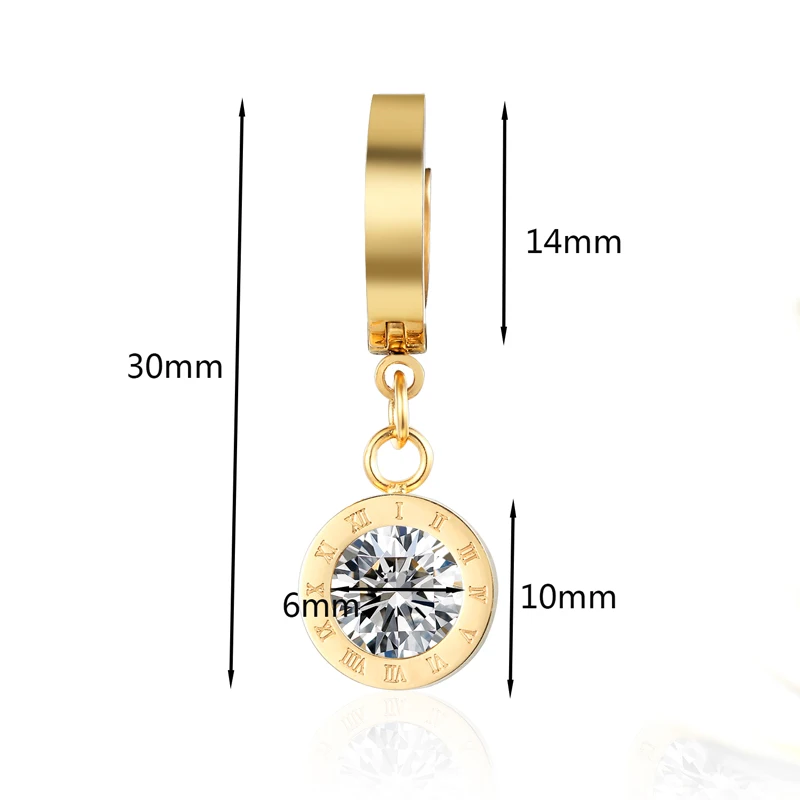 Серьги подвески женские с римскими цифрами 6 мм|earrings for|dropping earrings for womendrop |