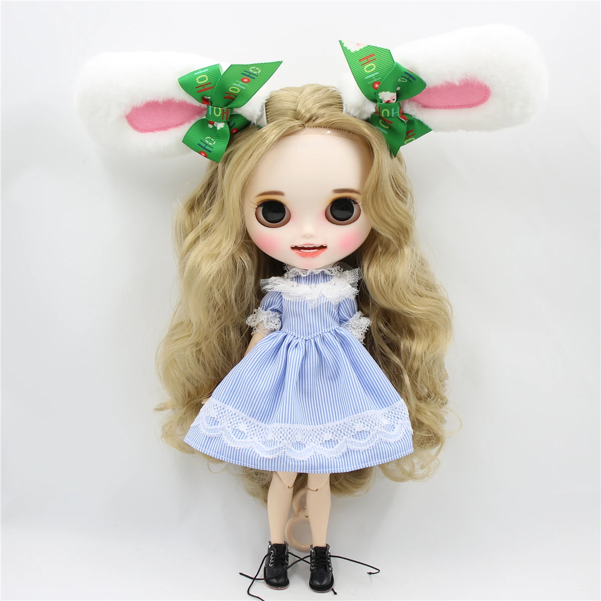 Кружевное платье ICY DBS Blyth doll licca в синюю полоску|Куклы| |