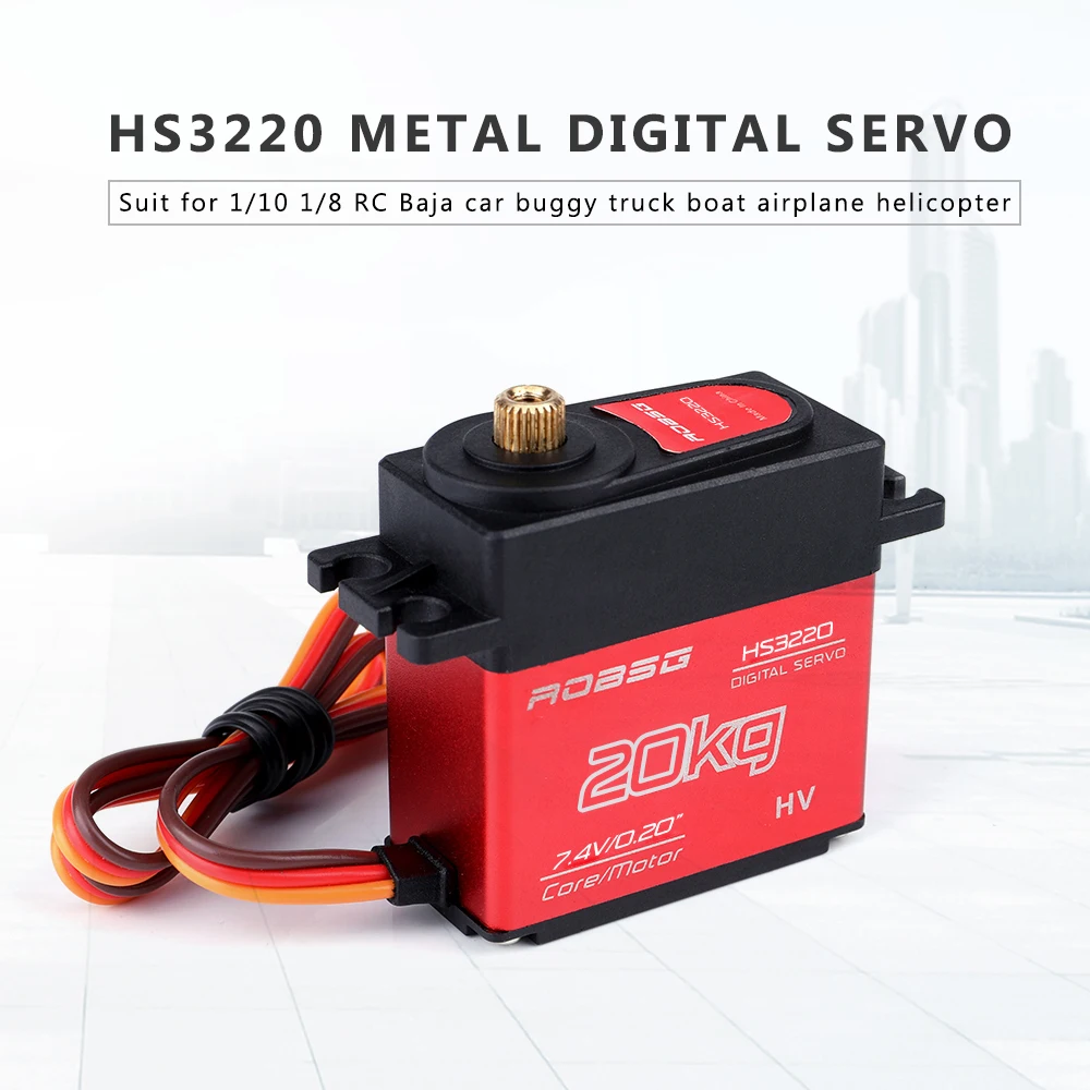 2019 HS3220 Metal Gear Digital Servo High Torque 20kg Waterproof for 1/10 1/8 RC Baja Car Truck Boat Airplane Helicopter | Игрушки и