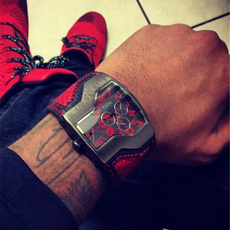 Мужские кварцевые часы Oulm спортивные с несколькими временными зонами для спорта