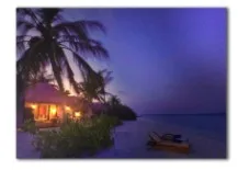 Зеленый Светодиодные холсты живопись Maldives праздничный отдых с дачей морской пейзаж картина Настенный декор плакат и печать светильник большой размер - Цвет: Зеленый